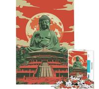 Puzzle da 1000 pezzi per ragazzi con immagine di Tokyo Buddha poster di viaggio sfida educativa analisi e logica giocattolo decorativo da parete per ragazzi dai 14 anni in su (38x52cm)