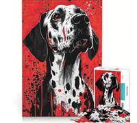Puzzle da 1000 pezzi per ragazzi con immagine di un cane dalmata, gioco educativo, divertente antistress, regalo di Natale o compleanno 38x52cm