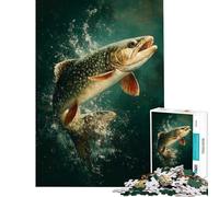 Puzzle da 1000 pezzi per ragazzi con immagine di una trota di torrente che salta ideale per compleanni Natale e divertimento in famiglia Gioco per famiglie dai 14 anni in su 38x26cm