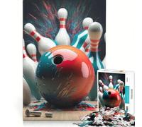 Puzzle da 1000 pezzi per ragazzi con immagine di uno strike a bowling, gioco pratico, attività per famiglie, ottimo regalo per gli appassionati di videogiochi 38x26cm