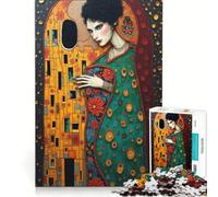 Puzzle da 1000 pezzi per ragazzi, con immagini di Gustav Klimt e Tim Burton, gioco interattivo, attività divertenti da fare a casa, con poster abbinato e foglio di curiosità 38x52cm