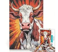 Puzzle da 1000 pezzi per ragazzi, con immagini di mucche e animali, gioco divertente, allena la mente e la mano, migliora l'amore tra le coppie 38x26cm