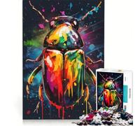 Puzzle da 1000 pezzi per ragazzi con insetto colorato e gocce d'acqua, gioco interattivo, migliora la memoria, compleanno e Natale 38x52cm