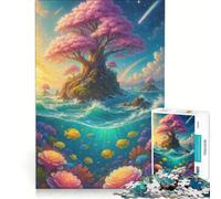 Puzzle da 1000 pezzi per ragazzi con isola fantastica e barriera corallina sottomarina, gioco educativo, decorazione da parete, ideale come regalo 38x52cm
