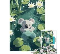 Puzzle da 1000 pezzi per ragazzi con koala nello stagno delle ninfee sfida per l'intelligenza giocattolo educativo che stimola la memoria regalo di compleanno (dimensioni 38x52cm)