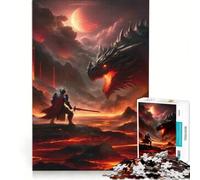 Puzzle da 1000 pezzi per ragazzi con la Bestia e il Drago Nero, gioco educativo, regalo di compleanno, compleanno e Natale 38x52cm