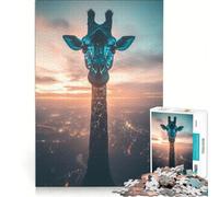 Puzzle da 1000 pezzi per ragazzi con la Giraffa Cosmica Curiosa, giochi rilassanti, attività divertenti da fare a casa, compleanno e Natale 38x52cm