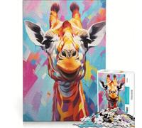 Puzzle da 1000 pezzi per ragazzi con la giraffa curiosa, gioco divertente, allena la mente e la mano, sfida unica 38x52cm
