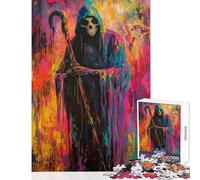 Puzzle da 1000 pezzi per ragazzi con la Morte dai colori vivaci ideale anche per adulti Giocattolo fai-da-te per migliorare la memoria compleanno e Natale (dimensioni 38x52cm)