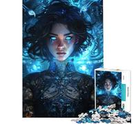 Puzzle da 1000 pezzi per ragazzi con la signora in blu ideale per attività divertenti a casa per migliorare la memoria come giocattolo decorativo da parete adatto a ragazzi dai 14 anni in su (38x26cm)