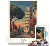 Puzzle da 1000 pezzi per ragazzi con la Torre Pendente di Pisa, gioco per famiglie, decorazione da parete, per rafforzare l'amore tra le coppie 50x75cm