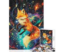 Puzzle da 1000 pezzi per ragazzi con la volpe nel cosmo ideale per il fai da te e perfetto come regalo per tutta la famiglia (dimensioni 50x75cm)