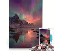 Puzzle da 1000 pezzi per ragazzi con l'aurora boreale sulle isole Lofoten, antistress, gara di velocità manuale, per rafforzare l'amore tra le coppie, 50x75cm
