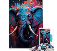 Puzzle da 1000 pezzi per ragazzi con l'elegante elefante Puzzle per adulti antistress decorazione perfetta e divertimento per la casa (dimensioni 38x52cm)