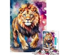 Puzzle da 1000 pezzi per ragazzi con leone che cammina Il disegno aiuta ad allenare il cervello a sviluppare capacità di analisi e logica Gioco divertente per ragazzi dai 14 anni in su (38x26cm)
