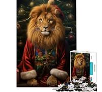 Puzzle da 1000 pezzi per ragazzi con leone divertente in stile vintage ideale per attività a casa gioco per tutta la famiglia che migliora la memoria adatto a partire dai 14 anni 38x52cm