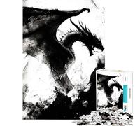 Puzzle da 1000 pezzi per ragazzi con l'immagine del drago nero gioco educativo sfida rilassante analisi e logica ottimo regalo e giocattolo (dimensioni 38x26cm)