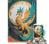 Puzzle da 1000 pezzi per ragazzi con l'immagine dell'uccello fenice dorata, gioco rompicapo, difficile e stimolante, ideale come regalo per tutta la famiglia 50x75cm