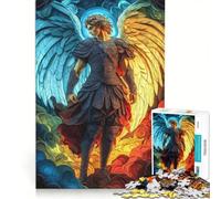 Puzzle da 1000 pezzi per ragazzi con l'immagine di un angelo guerriero, gioco educativo, decorazione da parete, ideale come regalo 50x75cm