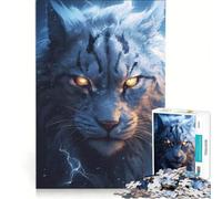 Puzzle da 1000 pezzi per ragazzi con lince e fulmine occhio luminoso gioco educativo attività divertenti da fare a casa per rafforzare l'amore tra le coppie 38x52cm