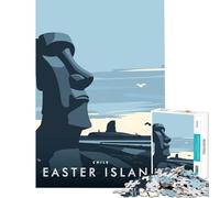 Puzzle da 1000 pezzi per ragazzi con l'Isola di Pasqua e i Moai gioco educativo regalo di compleanno per tutta la famiglia (dimensioni 75x50cm)