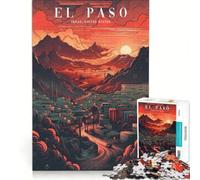 Puzzle da 1000 pezzi per ragazzi con lo skyline di El Paso, gioco per famiglie, impegnativo da completare, regalo per amici e parenti 38x52cm