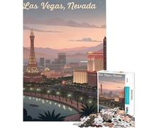 Puzzle da 1000 pezzi per ragazzi con lo skyline di Las Vegas gioco divertente ed educativo ideale come regalo di compleanno o antistress (dimensioni 50x75cm)