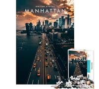 Puzzle da 1000 pezzi per ragazzi con lo skyline di Manhattan Gioco rilassante giocattolo avvincente per coltivare la pazienza Ottimo regalo Sfida impegnativa (dimensioni 38x52cm)