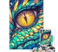 Puzzle da 1000 pezzi per ragazzi con l'occhio del drago di smeraldo ideale anche per adulti Giocattolo antistress perfetto per decorare e divertirsi a casa (dimensioni 38x52cm)