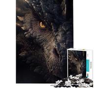 Puzzle da 1000 pezzi per ragazzi con l'occhio del drago in primo piano difficile e stimolante ideale per attività in famiglia e decorazioni per la casa adatto a ragazzi dai 14 anni in su (38x52cm)