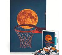 Puzzle da 1000 pezzi per ragazzi con luna e pallacanestro decorazione da parete passatempo ideale per le vacanze a casa per rafforzare il legame di coppia 50x75cm