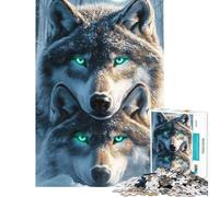 Puzzle da 1000 pezzi per ragazzi con lupa madre e cucciolo giocattolo fai-da-te per adulti un'opera d'arte compleanno e Natale (dimensioni 38x26cm)