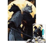 Puzzle da 1000 pezzi per ragazzi con lupo samurai e pistolero Gioco divertente e coinvolgente per coltivare la pazienza Regalo di compleanno per tutta la famiglia (dimensioni 38x52cm)