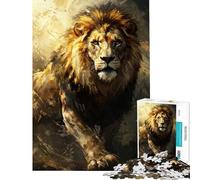 Puzzle da 1000 pezzi per ragazzi con maestoso ritratto di leone Divertimento a casa migliora la memoria gioco per famiglie adatto dai 14 anni in su (38x52cm)