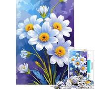 Puzzle da 1000 pezzi per ragazzi con margherite bianche e composizione floreale gioco educativo e stimolante per tutta la famiglia ideale come regalo (dimensioni 50x75cm)