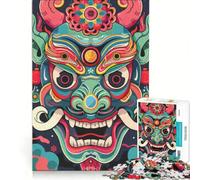 Puzzle da 1000 pezzi per ragazzi con maschera giapponese Oni Yokai, gioco educativo, regalo di compleanno, ideale come regalo per tutta la famiglia 38x26cm