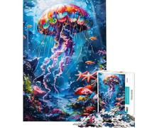 Puzzle da 1000 pezzi per ragazzi con meduse colorate nell'oceano gioco rompicapo per adulti taglio di precisione difficile e stimolante (dimensioni 50x75cm)