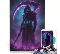 Puzzle da 1000 pezzi per ragazzi con mietitore al neon con falce gioco interattivo migliora la memoria compleanno e Natale 50x75cm
