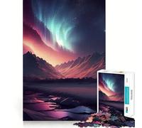 Puzzle da 1000 pezzi per ragazzi con motivo Aurora Boreale,taglio liscio,gioco di logica,momento di relax,regalo di compleanno,hobby (38x26cm)