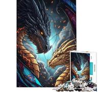 Puzzle da 1000 pezzi per ragazzi con motivo drago e vetrata artistica ideale per compleanni vacanze natalizie e come passatempo Giocattolo educativo adatto a partire dai 14 anni (38x52cm)