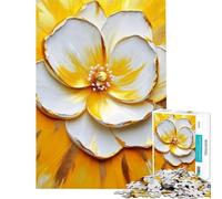 Puzzle da 1000 pezzi per ragazzi con motivo floreale bianco e giallo Un gioco avvincente per coltivare la pazienza e stimolare la mente Perfetto come decorazione e regalo (dimensioni 38x26cm)