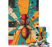 Puzzle da 1000 pezzi per ragazzi con motivo geometrico audace e stampa di formiche, giocattolo decorativo da parete, perfetto come regalo di Natale o di compleanno 50x75cm