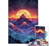 Puzzle da 1000 pezzi per ragazzi con motivo montagna e aurora boreale ideale per adulti e famiglie con schema di assemblaggio e regalo perfetto per tutta la famiglia (dimensioni 50x75cm)