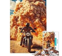 Puzzle da 1000 pezzi per ragazzi con motociclista esplosivo giochi divertenti di analisi e logica regali unici per compleanno e Natale (dimensioni 38x26cm)