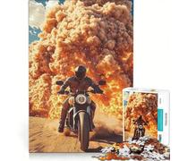 Puzzle da 1000 pezzi per ragazzi con motociclista esplosivo gioco rilassante antistress intellettuale compleanno e altre occasioni 50x75cm