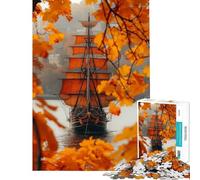 Puzzle da 1000 pezzi per ragazzi con nave pirata arancione gioco divertente e stimolante regalo perfetto per compleanni e per tutta la famiglia (dimensioni 38x52cm)