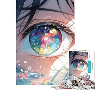 Puzzle da 1000 pezzi per ragazzi con occhi anime e riflessi colorati Giocattolo avvincente per coltivare la pazienza rompicapo decorazione perfetta ottimo regalo (dimensioni 38x52cm)