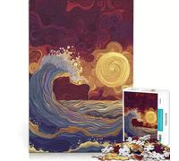 Puzzle da 1000 pezzi per ragazzi con onde che si baciano al tramonto ideale per giochi in famiglia divertenti e umoristici perfetto anche come decorazione da scrivania 38x52cm