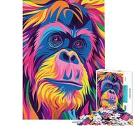 Puzzle da 1000 pezzi per ragazzi con orango astratto piatto ideale per stimolare la mente e divertire tutta la famiglia Gioco educativo per ragazzi dai 14 anni in su Dimensioni 38x52cm