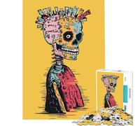 Puzzle da 1000 pezzi per ragazzi con originale grafica cyberpunk astratta a forma di teschio gioco educativo e stimolante ideale per divertirsi in famiglia e come regalo di compleanno (38x26cm)